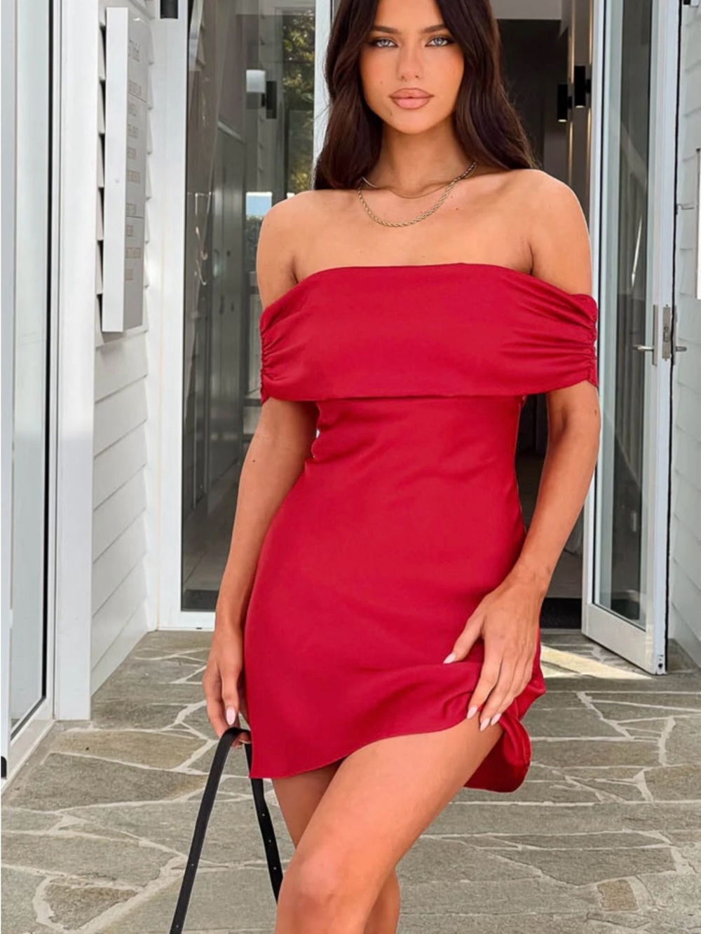 Beginning Boutique Strapless Red Mini Dress